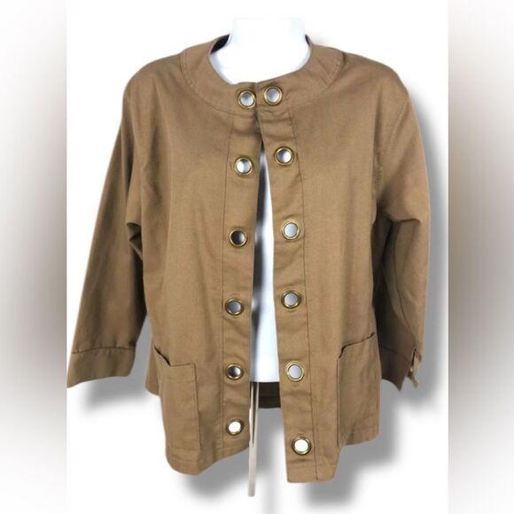 Vintage Y2K 90’s Allison Lane O Ring accent open front blazer with pockets sz M - Picture 2 of 7